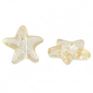 Abalorio de cristal 14mm Estrella de mar - Amarillo claro